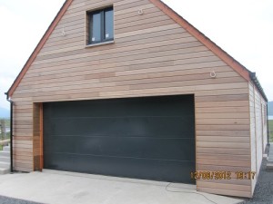 Hormann L rib double sectional garage door in Anthracite Grey