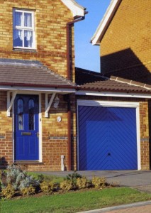 Picture of Cardale Chevron steel up & over garage door in blue