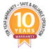 10 year warranty logo