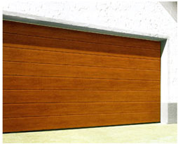 Garador Golden Oak Linear Medium  double sectional garage door