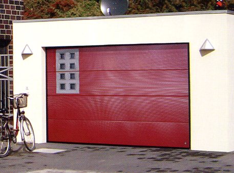 Ryterna Micro-Rib sectional garage door with square glazing