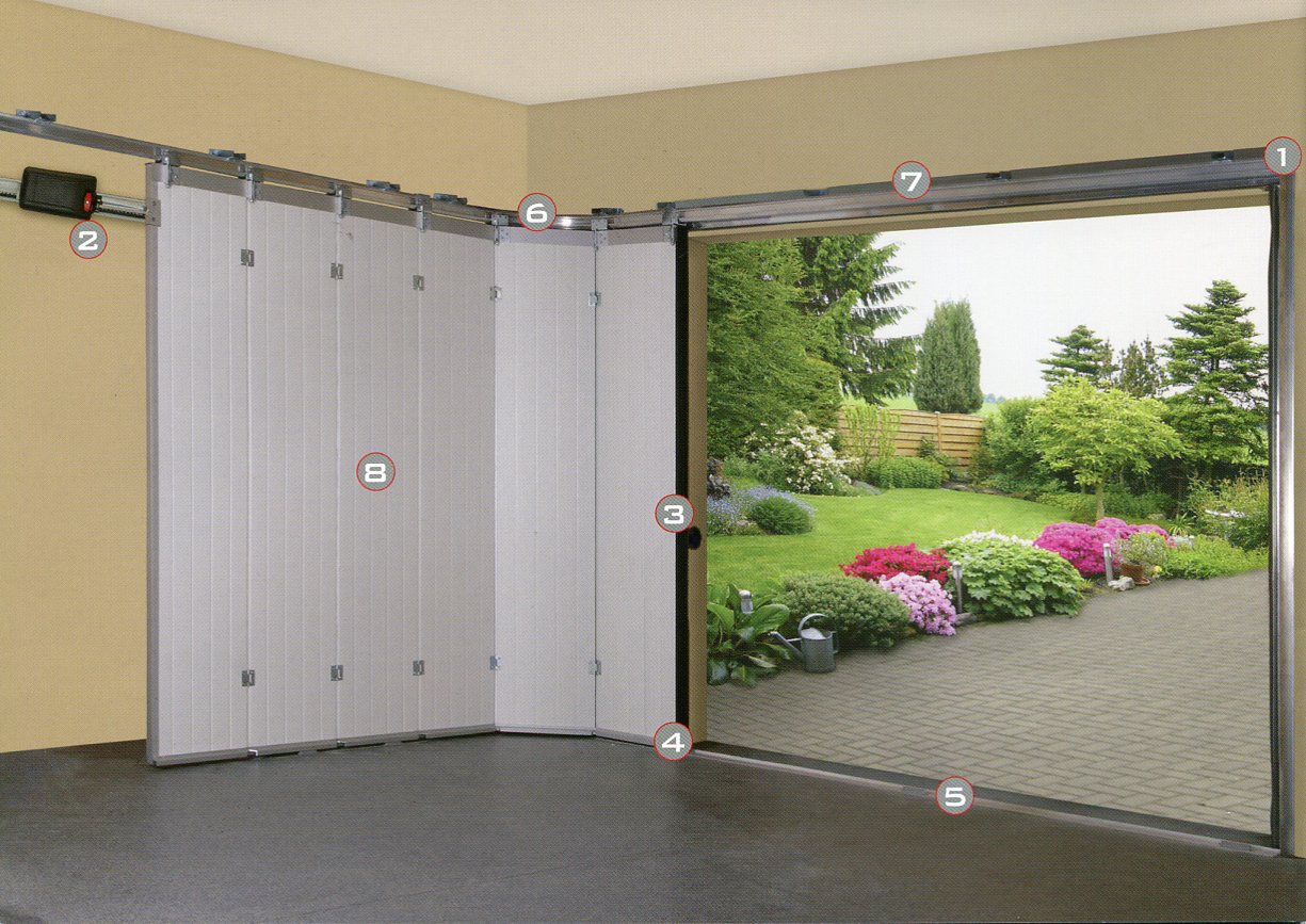 Double width side sliding Golden Oak door. Both halves open independently