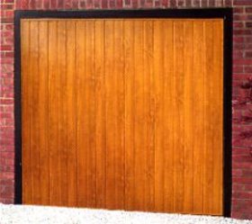 Picture of a timber effect garage door