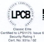 Aluroll Elite accredited with  security rating 1 by the LPCB 