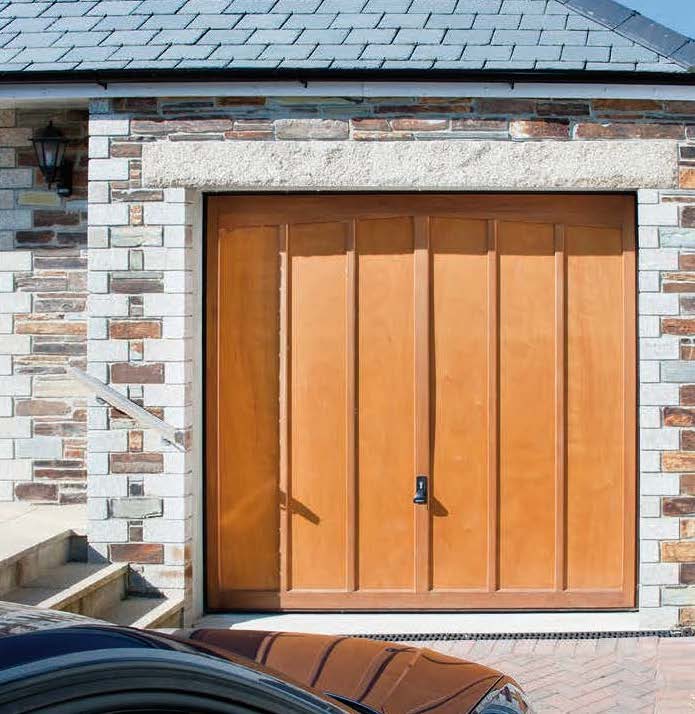 Garador timber panel Tudor garage door