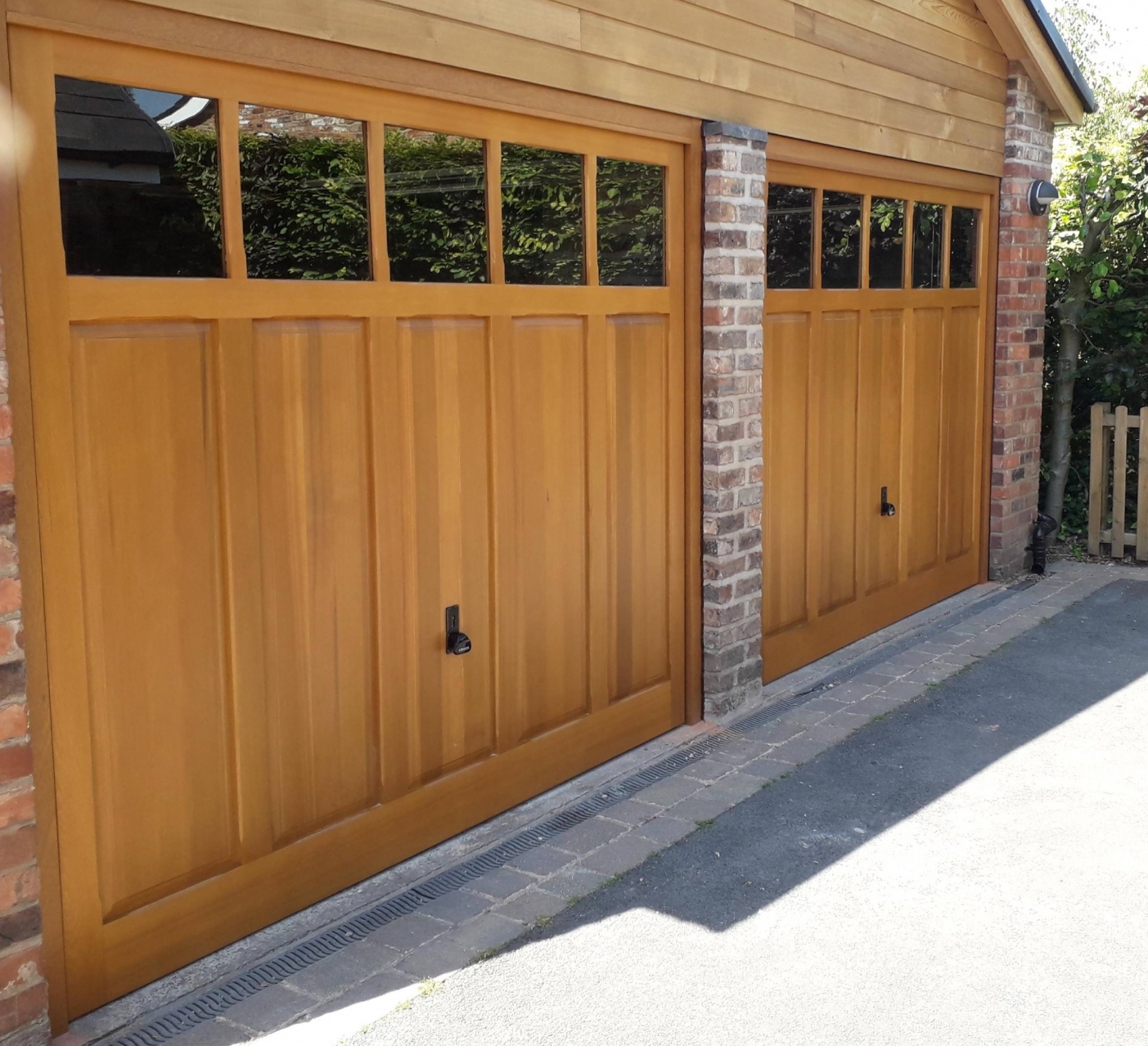 Woodrite Padbury up and over garage doors Light Oak