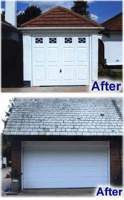 Before and after pictures of garage door installations