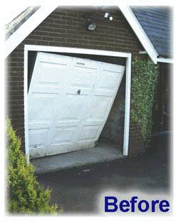 Installed roller shutter garage door