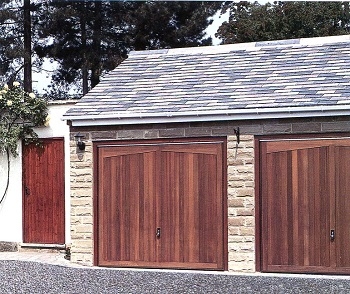 Hormann Gatcombe timber up & over doors with matching side door