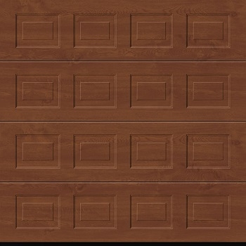 Hormann LPU42 S-Panelled Decograin Sectional Door in Golden Oak