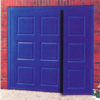 Cardale Georgian Steel Side-Hinged garage doors in Oxford Blue