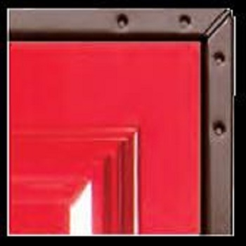 Red Platinum GRP Side-Hinged garage door on Brown chassis