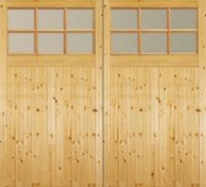 Jeldwen Softwood Side-Hinged garage doors with windows