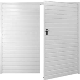 Fort Horizontal Standard Rib Steel Side-Hinged Garage Doors