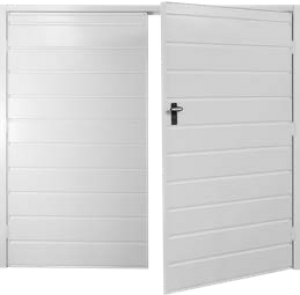 Fort Horizontal Medium Rib Steel Side-Hinged Garage Doors