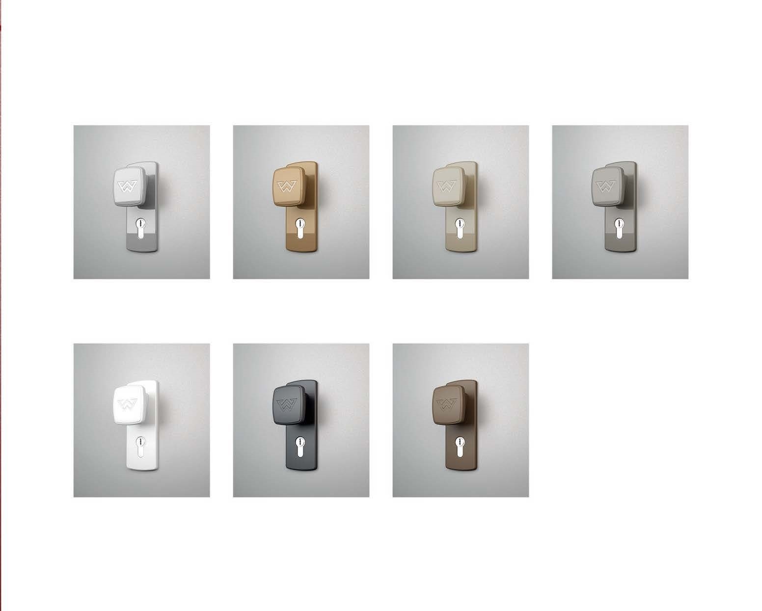 Range of handles available for the manual door