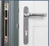 Robust handle, latch and deadlock with adjustable keep